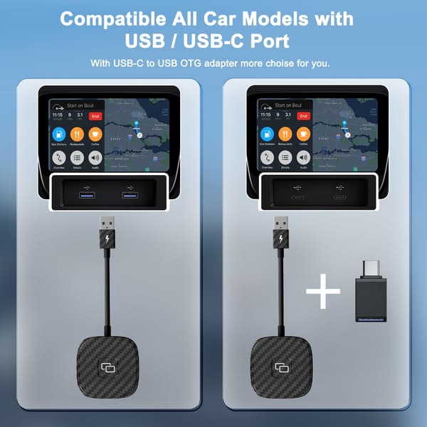 Letvægts CarPlays Wires Mirror Screen Adapter Opgraderer Din Bilskærm Forbedrer Dit Bilunderholdningssystem