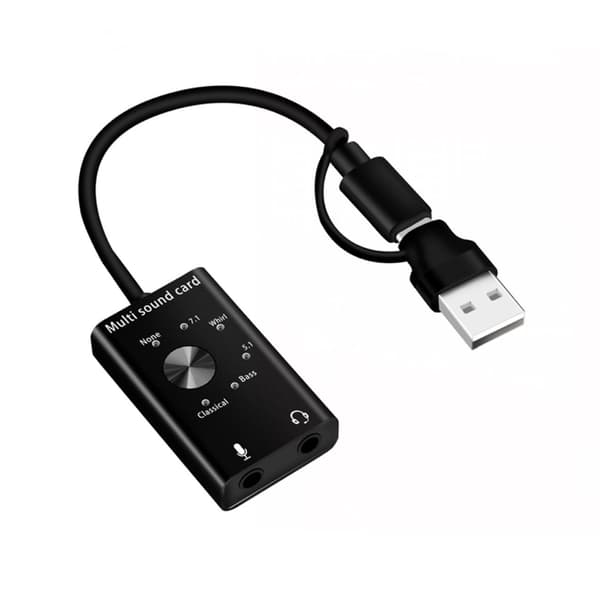 USB extern stereoljudadapter för 3,5 mm spelheadset hörlurar PC för Win