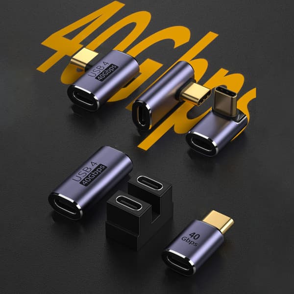 USB C-forlengeradapter dataoverføring for USB-C-enheter gullbeleggprosess CM to CF middle bend