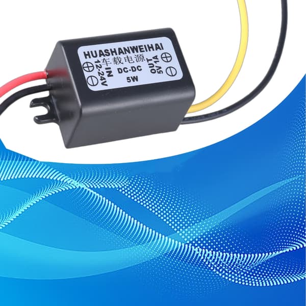 DC12V-24V til 5V utgangsmodul Reduser spenningsregulator Bilstrømomformere 1A