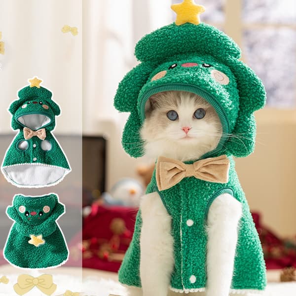 Elgdesign Kattekappe Vinterantrekk Hettekappe Feriekostyme For Liten Hund null - Green elk L