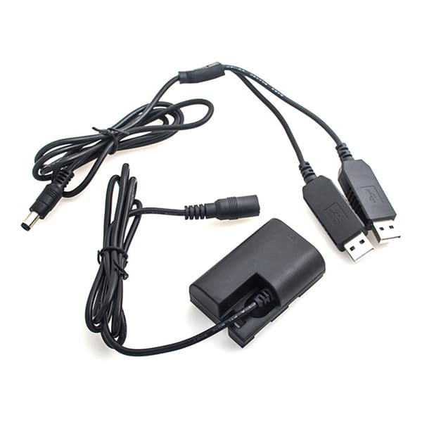 Dummy batteribyte DR-E6 dubbel USB extern batteriadapter för 7D 7D2 70D