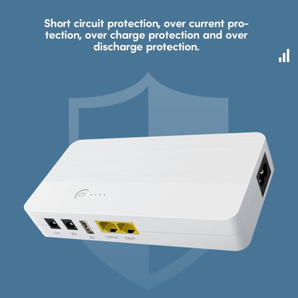 Multifunktionel Mini UPS Batteribackup Standby Uafbrydelig Strømforsyning POE24V EU