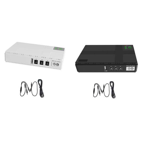 8800mAh Mini UPS Batteribackup för WIFI-router LED-ljuslist Säkerhetskamera White