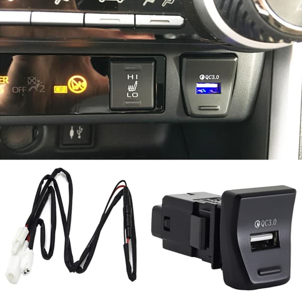 Rask billader PD/QC3.0/USB-kontakt hurtigladende billaderadapter ABS null - USB connector