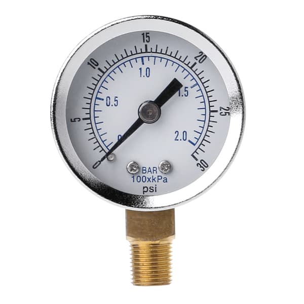 Trykmåler 0-30 PSI Kompressormåler Bundmontering 1/8 tomme NPT-gevind