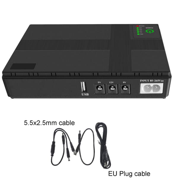 8800mAh Mini UPS Batteribackup för WIFI-router LED-ljuslist Säkerhetskamera White