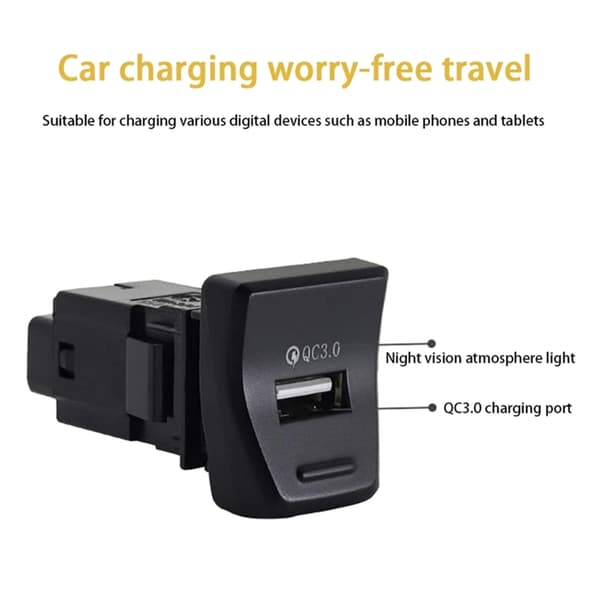 Rask billader PD/QC3.0/USB-kontakt hurtigladende billaderadapter ABS null - USB connector