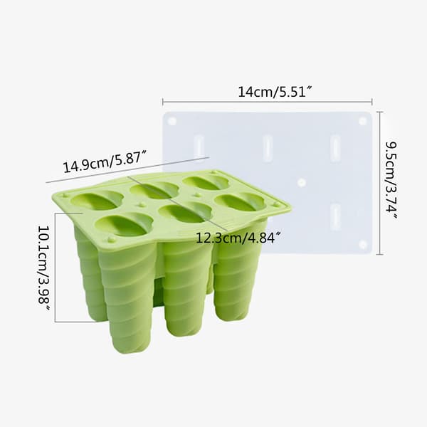 6 hullers is silikoneforme DIY isbakke isterningforme ispindeforme fødevaregodkendt materialeform håndlavede gadgets Yellow