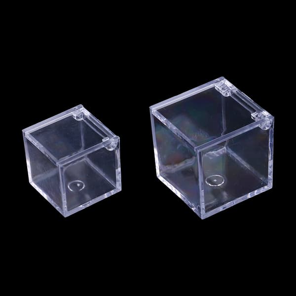 Transparent Kub Bröllopsgåva Godisask Plast Transparent Klar Presentaskar Transparent