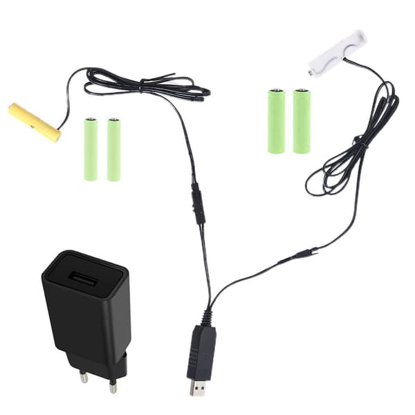 2-i-1 AA + AAA Batterieliminator för julbelysning, leksaker, fjärrkontroller, Gameboy, fläkt