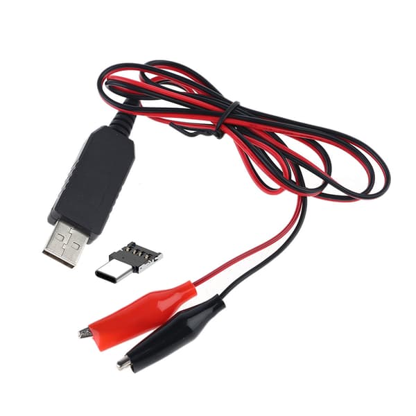 2-i-1 Type C strømkabel AA AAA C D størrelse batterieliminator for LED-lysleker Walkie Talkie luminara-lys