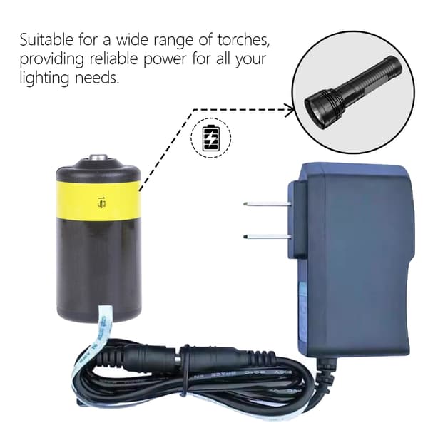 D-celle batterierstatning 1,5V D-celle strømforsyningsadaptere 2.3 meters