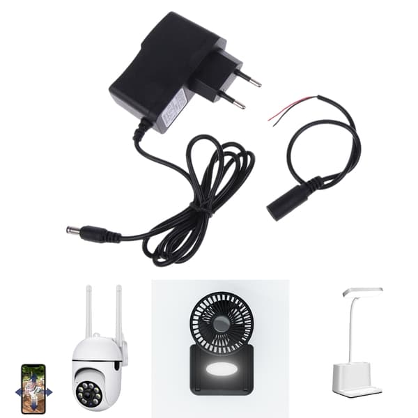 AC-DC 5.5x2.5mm 1.5V1A strømadapter for klokketermometer og flere enheter EU Plug