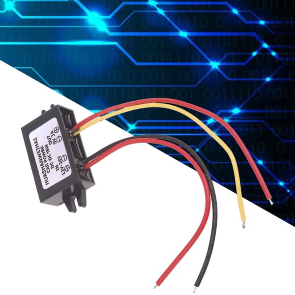Spændingsregulator Strømkabelkonvertere 12-24V til 5V 3A/2A Spændingstrin-ned-adapterkabel til 5V LED-lysventilator 3A