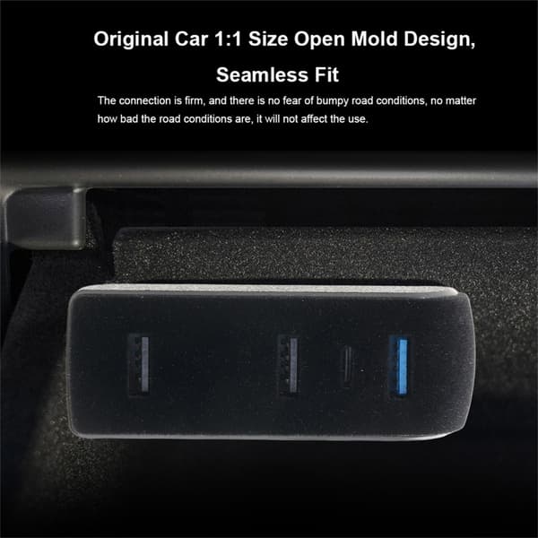 Handskerum USB Hub Port til Bil 3/Y Dockingstation 4 I 1 Dataoverførselsadapter