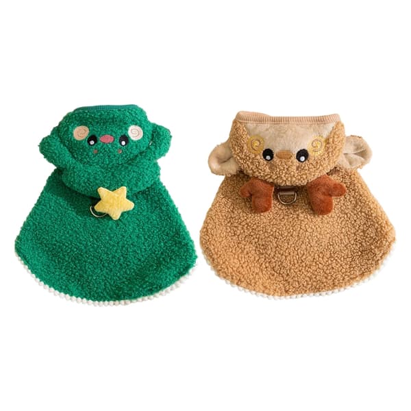 Elgdesign Kattekappe Vinterantrekk Hettekappe Feriekostyme For Liten Hund null - Green elk L