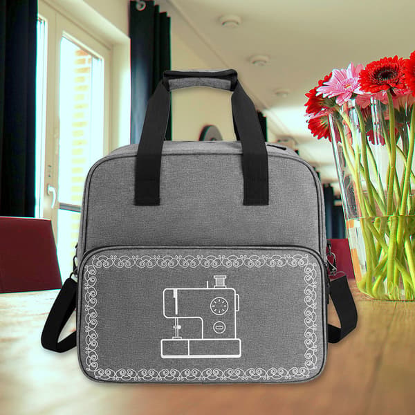 Bärväska, Universal Overlock Symaskinsväska med Axelrem Light Grey