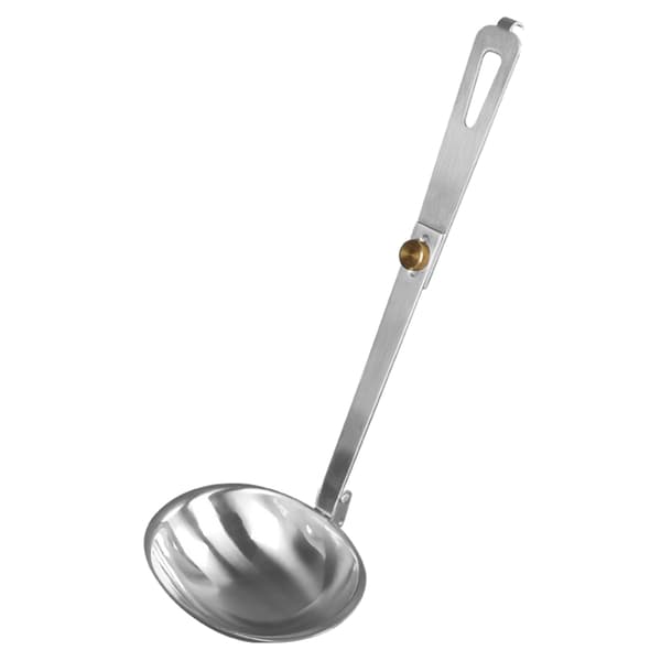 Ske i rustfrit stål med foldbart håndtag til sovs, suppe, madlavning
