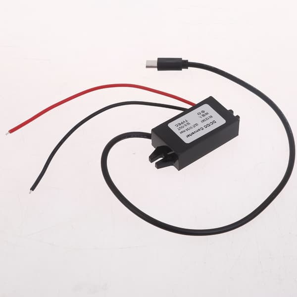 12V - 5V USB C -muunnin DC12V - Type C 5V 3A USB Buck -moduuli Step Down DCDC 8-23V -muunnin jännitesäädin null - Elbow