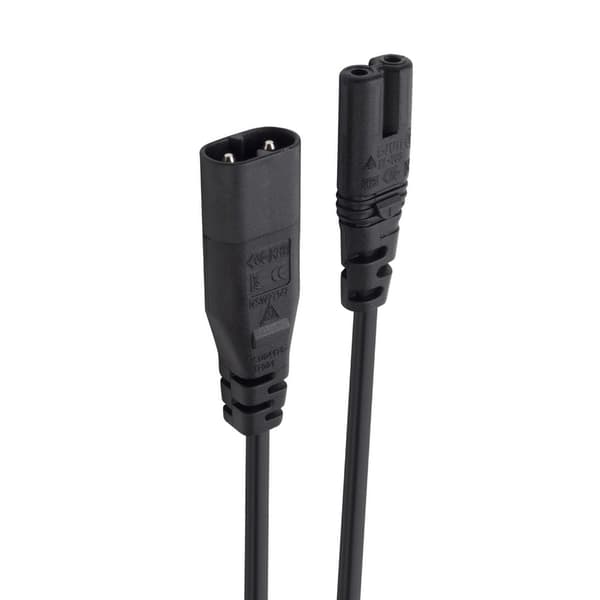 2-bens stikledning IEC320-C7 til IEC320-C8 konverteradapterkabel strømkabel
