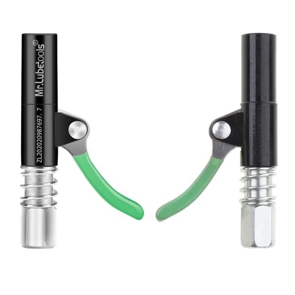 Opgraderet fedtkobling Kraftig hurtigudløser fedtpistolkobling Holdbar null - Double handle hose