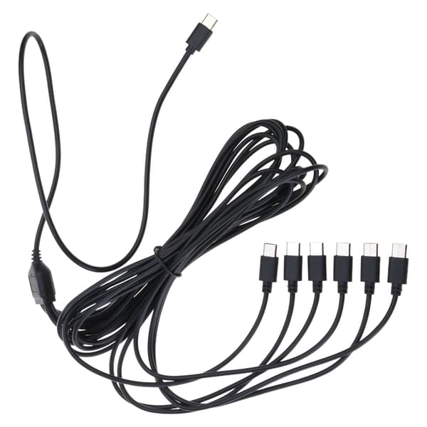 50cm/150cm 1 til 6 USB C Opladerkabel til Mobiltelefon Tablet Type-C til Type-C Splitter Adapter Bærbart Opladerkabel