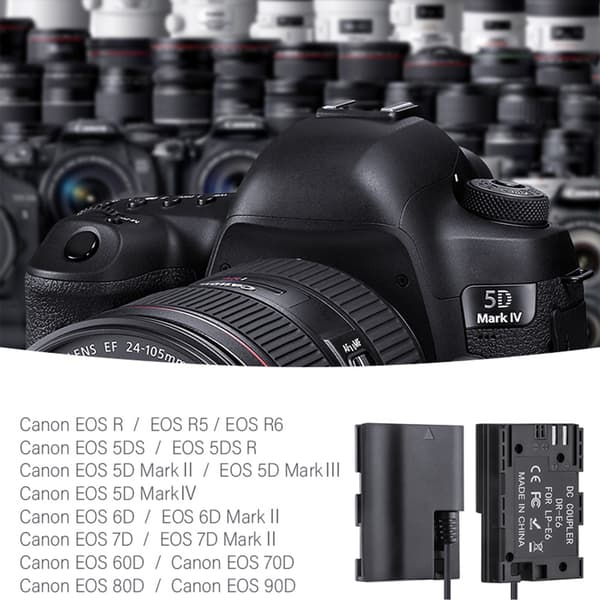 USB til DR E6 for LP E6 ACK-E6 for DC Coupler Dummy Battery Camera Power for 5D M
