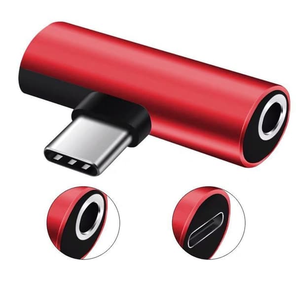 USB C til lydadapter for smarttelefon USB C til 3,5 mm hodetelefon- og ladeadapter Silver