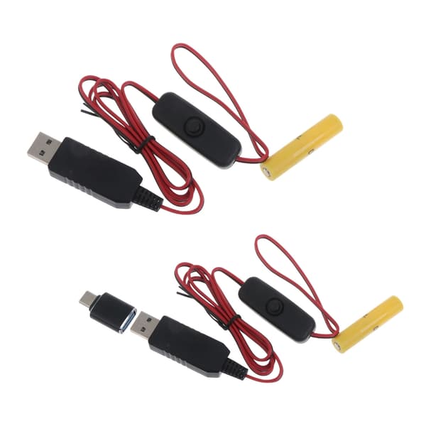 Typ-C/USB Strömförsörjning Dummy Batteri Adapterkabel Ersätter 1.5V AAA Batteri USB model