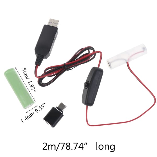Typ C USB till 4.5V LR6/AM3/AA Batterieliminator Ersätter 3 Batterier för LED-leksak USB model