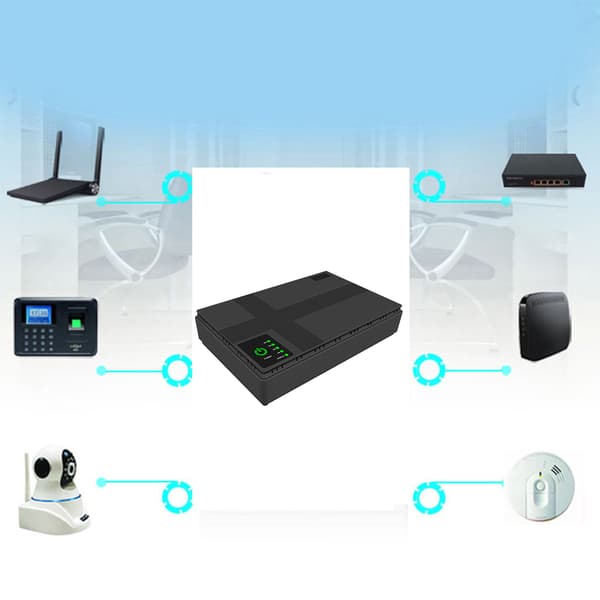 8800mAh Mini UPS Batteribackup för WIFI-router LED-ljuslist Säkerhetskamera White