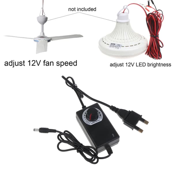 AC 100-240V til DC 4V-12V 2A 5.5x2.1mm Justerbar Strømforsyningsadapter til 12V Blæser, LED, Kamera, Router Controller EU Plug