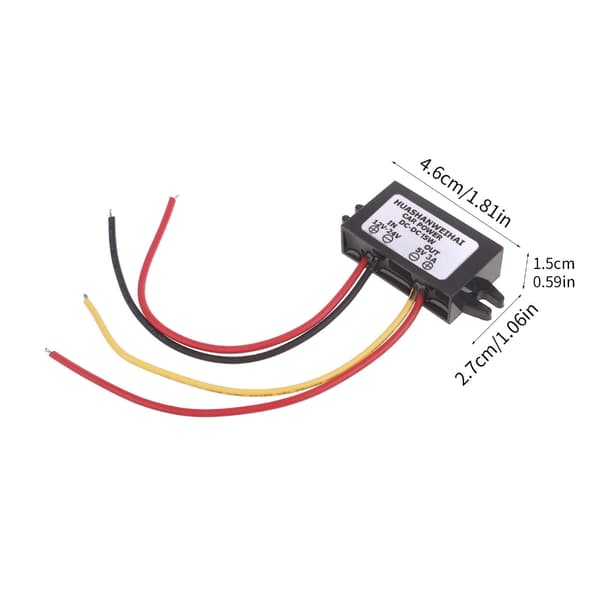 Spændingsregulator Strømkabelkonvertere 12-24V til 5V 3A/2A Spændingstrin-ned-adapterkabel til 5V LED-lysventilator 2A