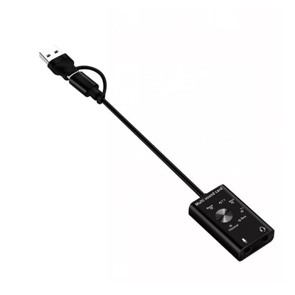 USB extern stereoljudadapter för 3,5 mm spelheadset hörlurar PC för Win