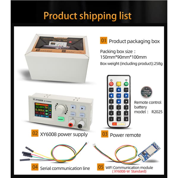 DC-virtalähde 60V 8A 480W alennusmoduuli LCD-näytöllä Vakiojännite/virta Huoltolaite Helppo käyttö Xy6008W