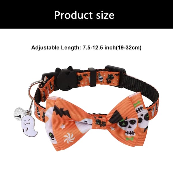 Blød polyester kattehalsbånd justerbar sikker pasform jul halloween festlig null - Cobweb Halloween col