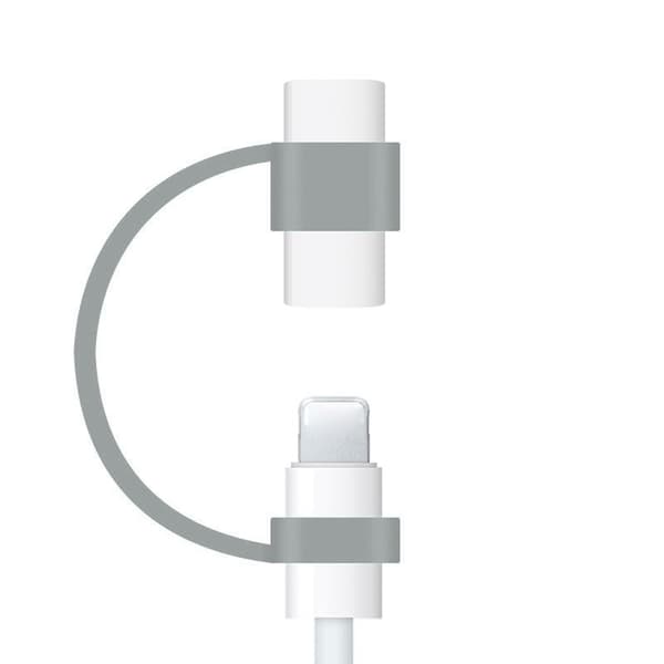 Kabeladapterholder/snor til USB C, Pencil Nøglering Rejse Grey