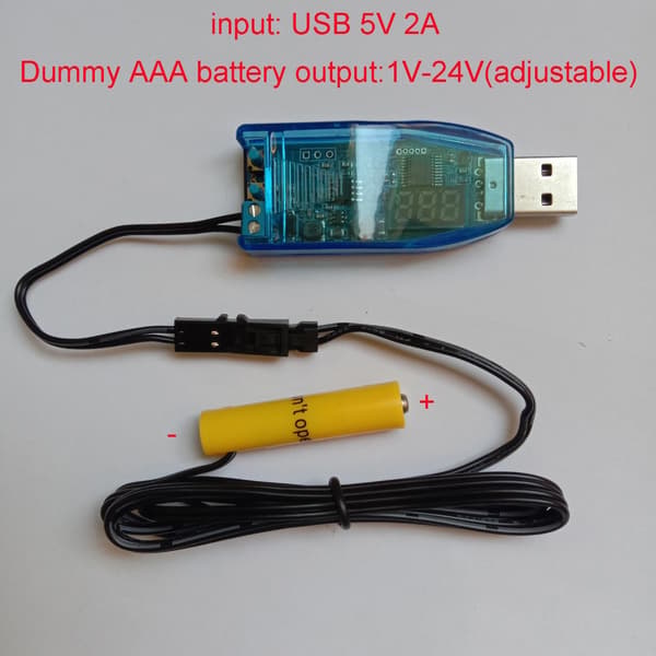 USB til 1.5V 3V 4.5V 6V 12V AAA Dummy Batterikabel til Radio LED Lys Ventilator Legetøj