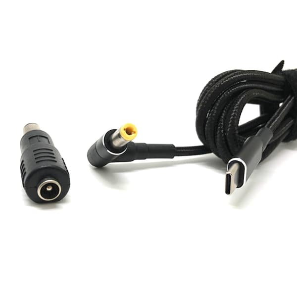 Holdbarhed USB C til DC-strømkabel med 10 stikadaptere, 150 cm kabellængde