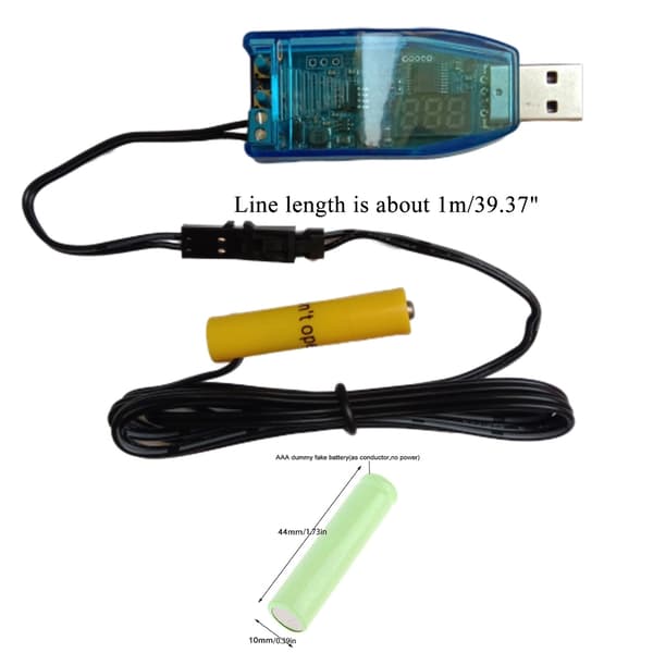 USB til 1.5V 3V 4.5V 6V 12V AAA Dummy Batterikabel til Radio LED Lys Ventilator Legetøj