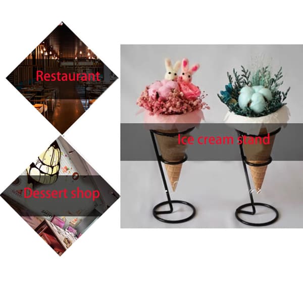 Svart Järn Glasshållare Cupcake Koner Stativ Display Snökoner Sushi Handrullar Popcorn null - B