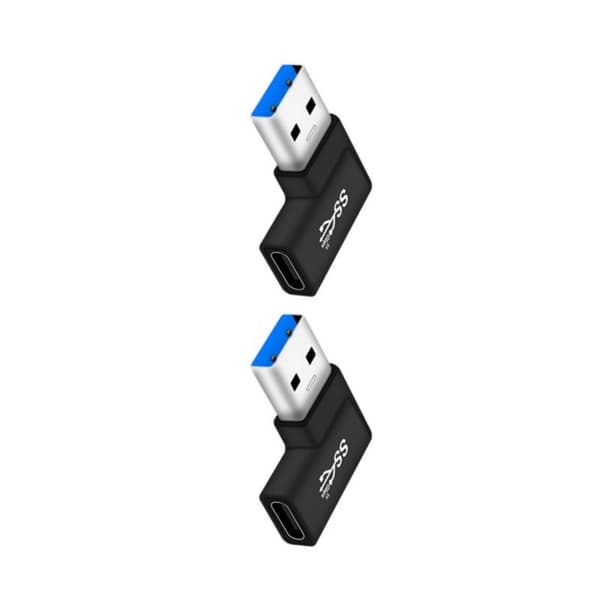 To-pak USB C til USB 3.0-adapter 90 graders OTG-konvertere stik til nem forbindelse og hurtig dataoverførsel