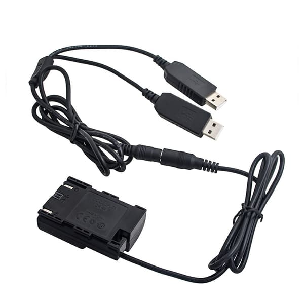 Dummy batteribytte DR-E6 dobbel USB ekstern batteriadapter for 7D 7D2 70D