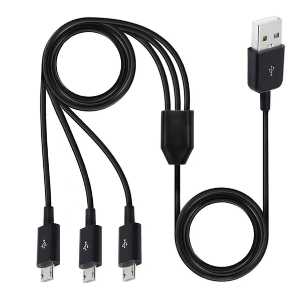 Micro USB Splitterkabel 3 i 1 Micro USB Laddningskabel Datasynkroniseringsadapterkabel Flexibilitet 3-i-1 Multifunktionskabel