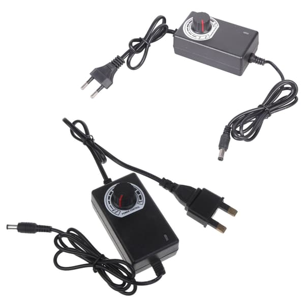AC 100-240V til DC 4V-12V 2A 5.5x2.1mm Justerbar Strømforsyningsadapter til 12V Blæser, LED, Kamera, Router Controller EU Plug