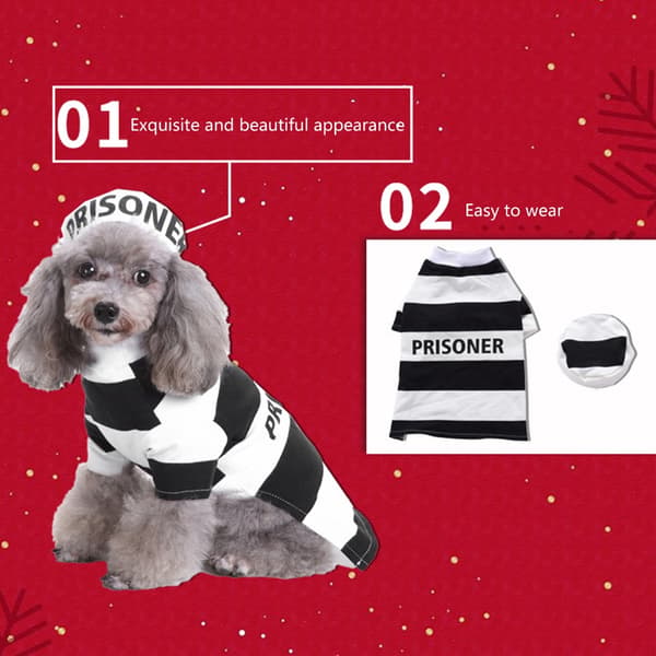 Dejlige hunde jumpsuit julehunde pullover med hattesæt til Halloween Cosplay null - SDZ15 Ghost set M