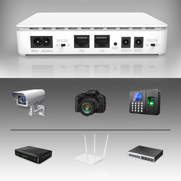 Batteribackup 10400mA Mini UPS för säkerhetskamera Wifi-router Högtalare LED-lampa 2