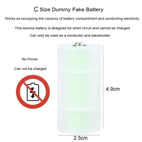 1m USB til C LR14 Batterieliminator 1V-24V til LED-lys Radio Ur Legetøjsventilator