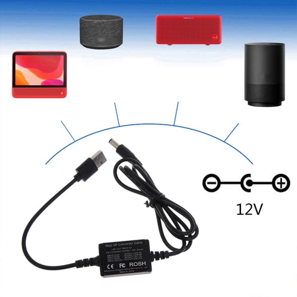 USB til DC5.5x2.1mm Strømregulator Opladningskabel Ledning Booster 5V til 12V Ledning